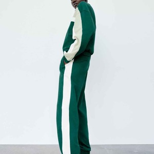 ชุดวอร์มผ้าฝ้ายระบายอากาศสำหรับผู้หญิงชุดวอร์ม2ชิ้นชุดวอร์มลำลองมีซิปสำหรับผู้หญิง - Product Image 2