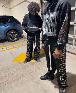 New Arrival Custom Moorish Rhinestone <b>Hoodie</b> Streetwear Oversized <b>Hoodie</b> <b>Men</b> Hip Hop Zip Up <b>Hoodie</b> With Printed Sleeves - Product Image 4