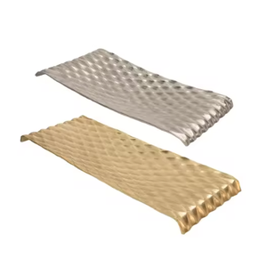 High Quality Handcrafted Designer Aluminium <b>Serving</b> <b>Tray</b> Modern Luxury <b>Gold</b> Silver Set for Home & Restaurant Decorative Purpose - Product Image 1