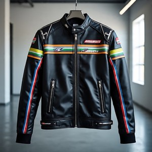 Blouson en cuir de vachette à poches blindées Grossiste Marque privée - Product Image 5