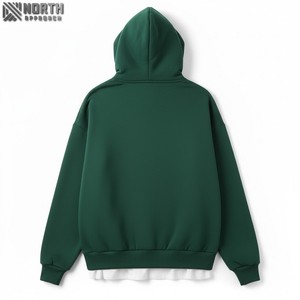 Boxy alta calidad pulóver lujo francés Terry 100% algodón en blanco de gran tamaño Vintage Sudadera con capucha Puff estampado negro 450 GSM Sudadera con capucha - Product Image 2