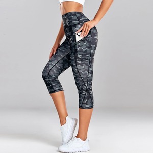 Leopard Yoga Pants Women Capris Cropped Leggings With Pocket Gym Sport Pants Camo Jogging Tights Female Fitness Clothes <b>Tie</b>-dye - Product Image 5