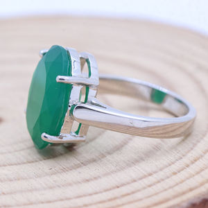 Pierre précieuse en onyx vert naturel 925 argent sterling massif fait à la main pour femmes bagues bijoux pour grossiste - Product Image 5