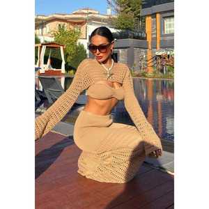 Conjunto de Bustier y Bolero Calado 10087 de Tres Piezas en Tejido de Punto Transpirable - Product Image 3