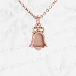 Plata de Ley 925, 16x9mm, Colgante tipo campana navideña con engaste de bisel, semimontado, para resina, cenizas o como joya de recuerdo - Product Image 4