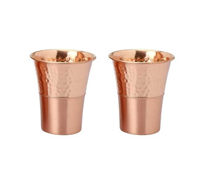 Koi Premium 300ml Copper <b>Tumblers</b> Quality Traveler's Copper Cups Pure Copper Hammered Water <b>Glass</b> Ayurveda Health Benefits - Product Image 2