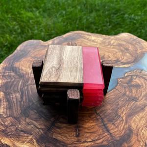 Sous-verres en marbre en bois et époxy de style classique de qualité supérieure pour le café et le thé - Product Image 2