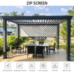 Stores enrouleurs en tissu résistant au vent à commande motorisée pour patio extérieur, télécommande, écran zippé - Product Image 5