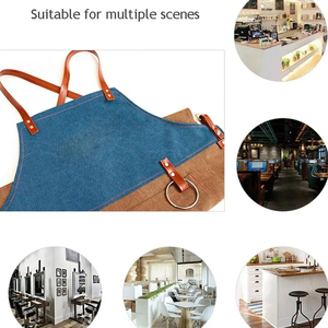 Custom Barber Hair Cutting <b>Apron</b> Cloth Jean and <b>Leather</b> <b>Apron</b> Men's <b>Leather</b> Barber <b>Apron</b> Canvas with <b>Leather</b> Straps - Product Image 4