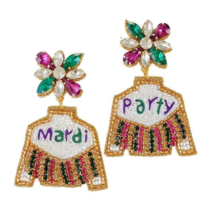 เครื่องประดับเทศกาลที่ไม่เหมือนใคร ต่างหูงานฝีมือประดับลูกปัดสุดอินเทรนด์ สำหรับงานเฉลิมฉลอง งานหมั้น ได้รับการรับรองจาก IGI - Product Image 4