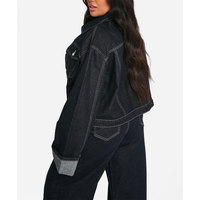 Veste en jean d'hiver pour femme de haute qualité, couleur unie, en coton lavé, respirante, décontractée, en vente