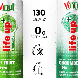 Wholesale Beverage Soft Drink - 330ml Sparkling Water Juice <b>Can</b> Drink: Lime, Grape, Cucumber - Free Sample - Private Label OEM - Product Image 2