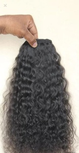 Tissage humain vierge indien aligné sur les cuticules noires naturelles non transformées Cheveux indiens vierges bruts bouclés, soyeux et droits - Product Image 4