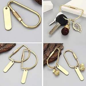 คลิปหนีบพวงกุญแจโลหะรูปไข่สีทองเข้ม สำหรับอุปกรณ์เสริมกระเป๋า - Product Image 4