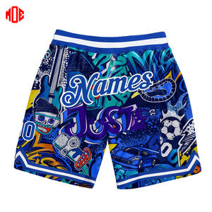 Pantalones cortos de gimnasio de secado rápido para hombre, diseño de grafiti artístico, cintura elástica, atléticos, baloncesto, Fitness, ropa deportiva, pantalones cortos de calle alta - Product Image 1