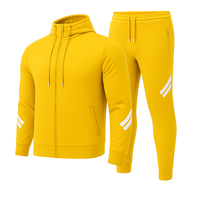 Ensemble de survêtement respirant pour homme, coupe slim, imprimé, 2 pièces, avec capuche |   Tenue de sport décontractée pour la course à pied et l'entraînement avec logo personnalisé