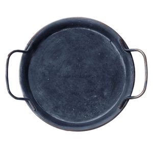 Plateau de service rectangulaire en or orné avec un design de découpe complexe et des poignées perlées, parfait pour un service et une décoration élégants - Product Image 2