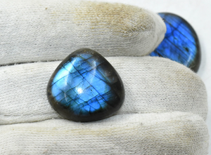 หินลาบราดอไรต์ขัดเงาขัดเงาทั้งสองด้าน8ชิ้นอัญมณีหลวมที่ทำด้วยมือสำหรับทำเครื่องประดับทั้งหมด - Product Image 5