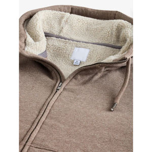 Sweat-shirt à capuche zippé en polaire de coton d'hiver pour hommes, veste épaisse et confortable pour temps froid - Product Image 5