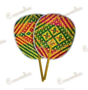 Juego de abanicos tejidos de bambú modernos hechos a mano, 2 piezas, refrigeración, verano, arte de pared Vintage, abanicos de mano de Palma personalizados, hogar, boda al aire libre - Product Image 2