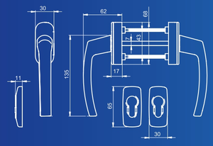 Juego Milano de manija de puerta de calidad superior con rosetas - Product Image 2
