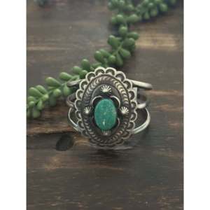 Chimney Butte White Water Turquoise & Sterling <b>Silver</b> Concho <b>Cuff</b> <b>Bracelet</b> Fashionable Accessory - Product Image 2