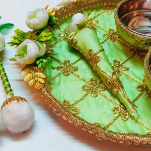 <b>Pink</b> Flower Decoration Mehndi Basket With Handle Best for Wedding / Mehndi / <b>Gifts</b> - Product Image 6