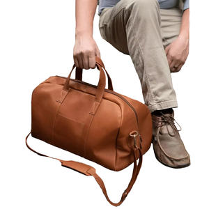 กระเป๋าเดินทางหนังแท้แฮนด์เมดแท้แบบกําหนดเองหรูหรากระเป๋า Duffle วันหยุดสุดสัปดาห์กระเป๋าฝึกออกกําลังกายพร้อมซิปปิดที่ทันสมัย - Product Image 5