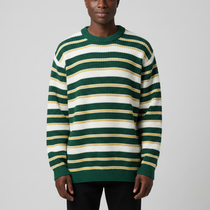 Pull en tricot à col rond 100% acrylique sur mesure OEM/ODM, logo tricoté personnalisé, pull à épaules tombantes pour homme - Product Image 5