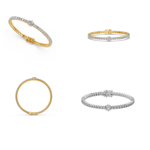 Bracelet de tennis en diamant EF à la mode 6 Ct Lab Grown VS Clarity pour femme avec bracelets de certificat IGI en or massif 10 carats - Product Image 2