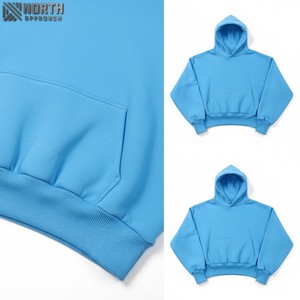 Sudaderas con capucha en blanco de alta calidad de peso pesado de gran tamaño 100% algodón polar fabricantes Puff impresión recortada Sudadera con capucha hombres 450 GSM - Product Image 6