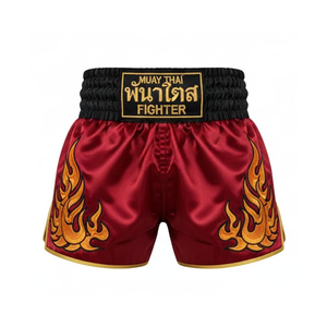 กางเกงมวยไทยเย็บสองชั้น ทนทาน ผ้าซาติน สำหรับฝึกซ้อมมวย คิกบ็อกซิ่ง MMA ระดับมืออาชีพ ยืดหยุ่นได้ 男女兼用 - Product Image 2