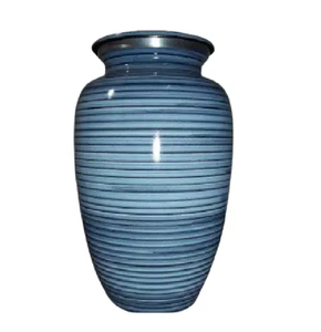 Urne de crémation traditionnelle bande de couleur marron gravée cendres d'enterrement urne décor de comptoir urne de cendres mémorable au design haut de gamme - Product Image 5