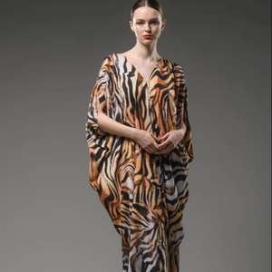 Womens Animal Print <b>Kaftan</b> <b>Maxi</b> Dress Tiger Print V Neck Loose Fit Long Dress Boho Resort Beach Wear - Product Image 4