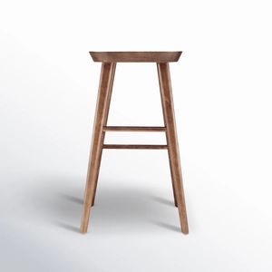 Ghế đẩu quầy <span class=keywords><strong>bar</strong></span> gỗ sồi nguyên khối hiện đại phong cách Bắc Âu không lưng tựa, kiểu yên ngựa, dành cho đảo bếp, nhà hàng, khách sạn - Product Image 4