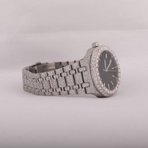 Elegante reloj de acero inoxidable de 41mm para hombre, Moissanite helado, diamante, cristal automático, fecha clásica, negro, 22mm de ancho, regalo de Hip Hop - Product Image 4