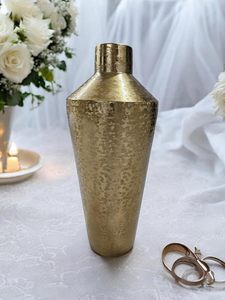 Venta al por mayor grandes jarrones de suelo soportes altos boda Metal florero oro antiguo hecho a mano latón lujo jarrón de Navidad - Product Image 4