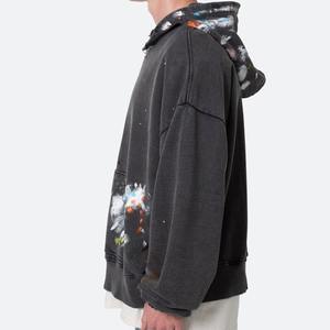 เสื้อมีฮู้ดปักลายแสงแดดโอเวอร์ไซส์เสื้อสวมหัวเก็บความร้อนพร้อมกรดซักออกแบบได้ตามต้องการ - Product Image 3