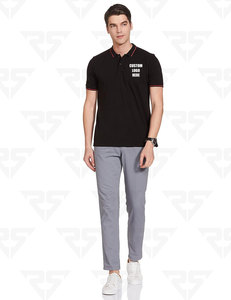 [Muestra gratis] Polo negro en blanco con logotipo personalizado 100% algodón Polo de golf informal para hombre Camiseta para hombre Polo al por mayor - Product Image 6