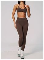 Ensemble de yoga sans couture pour femme, tenue de sport taille haute sculptante, vêtement d'entraînement amincissant le dos et le ventre pour le fitness