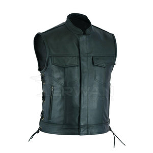 Chaqueta de chaleco de cuero transpirable con logotipo personalizado para hombre, ropa exterior de invierno de alta calidad con características transpirables - Product Image 3