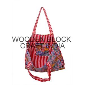 Sac fourre-tout en coton imprimé à la main en Inde, tendance, 100% coton, nouveau style, sac de marché, cadeau pour elle - Product Image 3