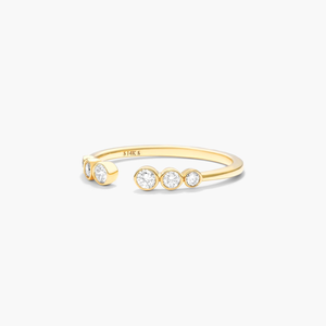Romamtic Round Shape Lab Grown Diamond <b>Dainty</b> Band <b>Ring</b> 10K Yellow Gold Elegant and Modern Design For Daily Wear Gift For Woman - Product Image 5