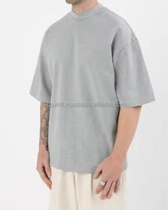 Cuello de embalaje 350G 200 Oversize Summer 300 Gsm Design Cotton Blank Logo Recortado Custom Men's Fit T-Shirts Boxy T Shirt - Product Image 4