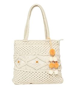 กระเป๋าผ้าฝ้าย macrame ทำด้วยมือกระเป๋าผ้าใยธรรมชาติสำหรับนักออกแบบอุปกรณ์เสริมแฟชั่น - Product Image 2