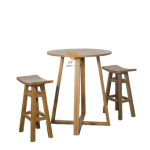 Muebles de comedor redondos de madera maciza, juego de muebles simples modernos para decoración del hogar y el jardín - Product Image 4