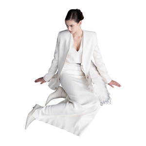 Trajes de mujer de alta calidad Blazers Pera Blazer sin cuello de un solo pecho con cuello en V Embalaje personalizado Fábrica Whiteant - Product Image 1