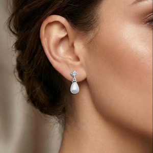 New Arrival Wholesale High Quality Azuris 925 Sterling <b>Silver</b> Freshwater Drop <b>Pearl</b> Stud <b>Earrings</b> Luxury Trendy Style Women Gift - Product Image 5