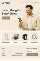 Desarrollo de Sitios Web Personalizados para Tiendas de Gadgets por Aaban Solutions - Sitio Web Dinámico en Internet con Funcionalidad para una Presencia Comercial en Línea