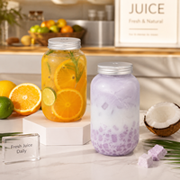 Bouteilles de boisson transparentes en PET 400ml 450ml 500ml avec bouchons à vis en aluminium, impression personnalisée pour la vente en gros de boissons